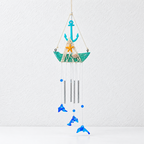 CouldNook Coastal Sailboat Wind Chime - Nautical Symbols And Suspended Charms