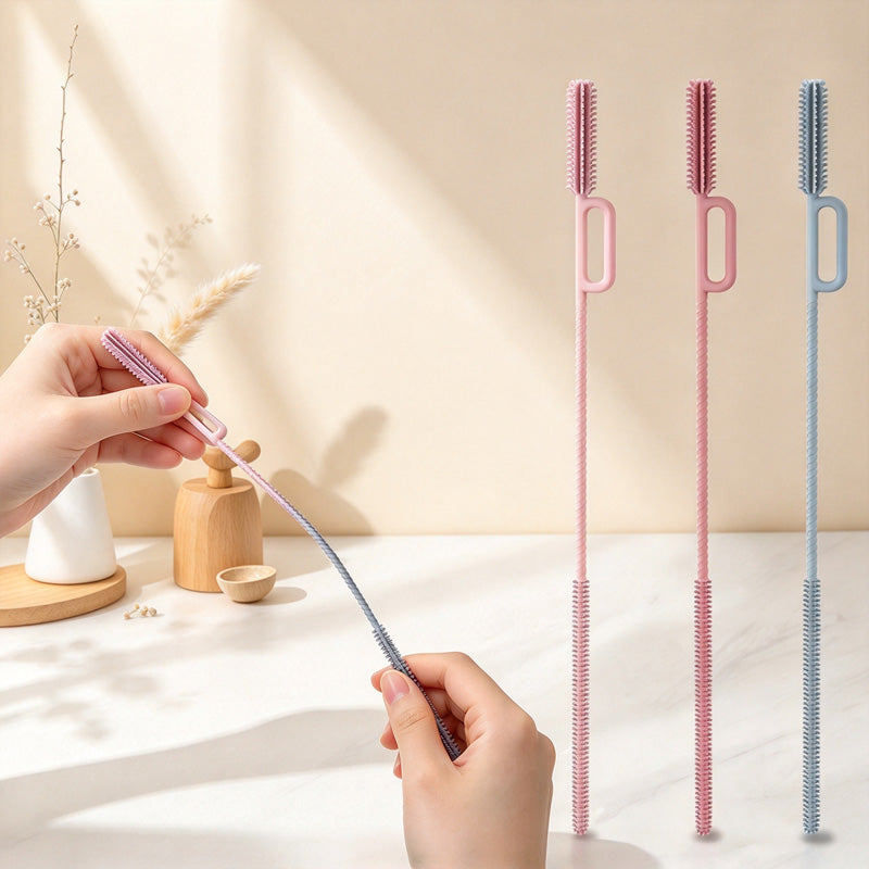 CouldNook Silicone Straw Cleaning Brush - Flexible Body And Handle Choices