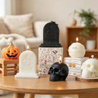 CouldNook Assorted Halloween Scented Candle‑Novelty Pumpkin Skull Tombstone Decor