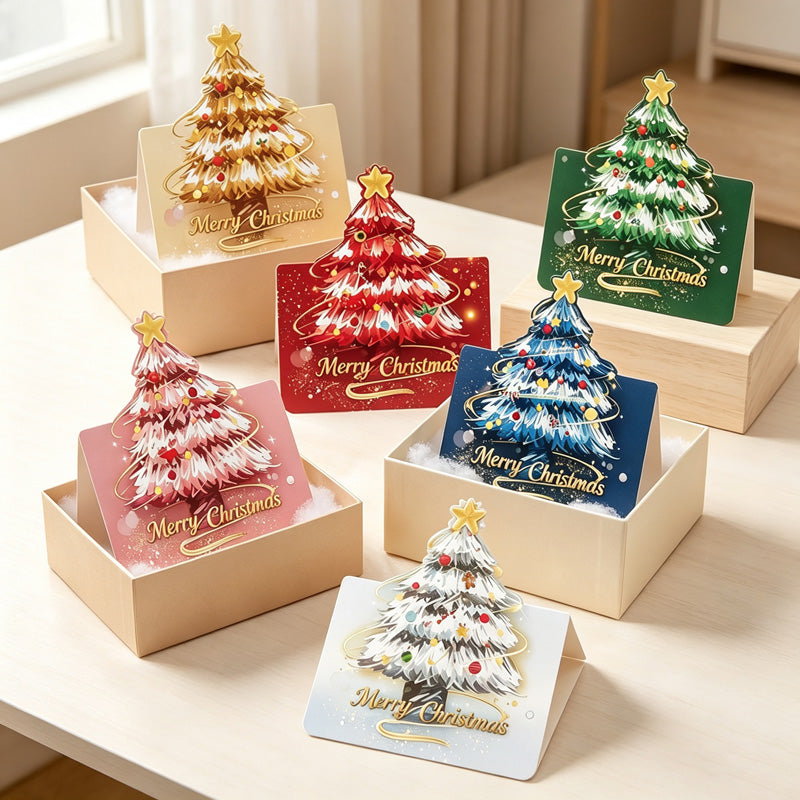 CouldNook Christmas Tree Greeting Card - Layered Pop-Up Design