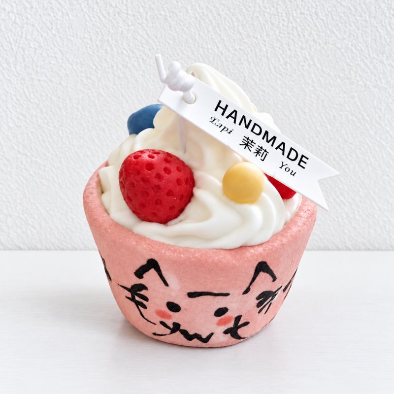 CouldNook Cake Scented Candle - Ceramic Cat Cup and Fruit-Inspired Topping