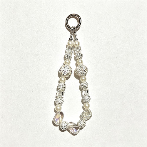CloudNook Beaded Phone Wrist Strap-Sparkling Rhinestone Pearl Chain