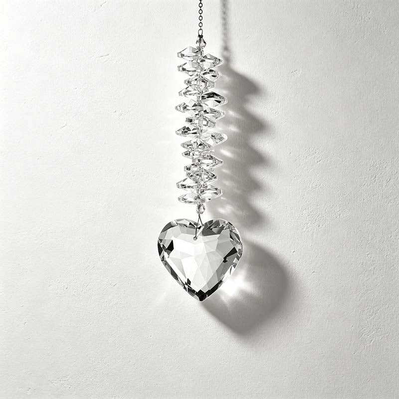 CouldNook Heart Suncatcher - Pendant Colors And Spiral Bead Arrangement