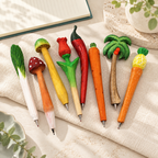 CouldNook Carved Pen - Painted Flowers, Mushrooms and Vegetable Shapes