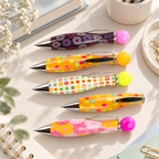 CouldNook Bowling Pin Ballpoint Pen - Colorful Dots and Round Top