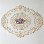 CouldNook Oval Embroidered Lace Placemat - Floral Mesh Size Options