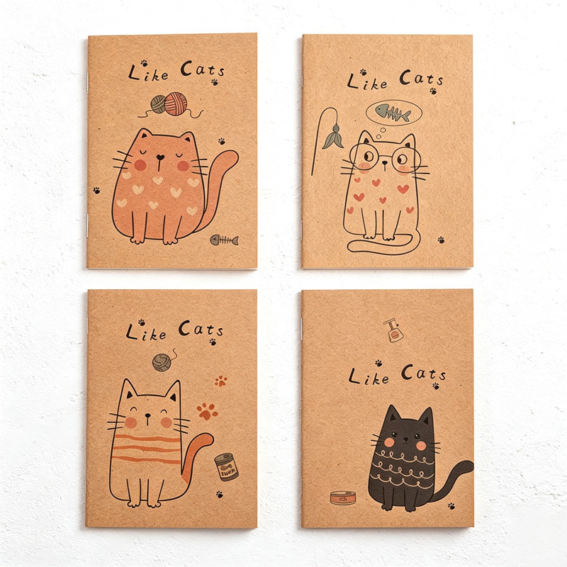 CouldNook Mini Notebook - Paper Covers and Assorted Cartoon Character Illustrations