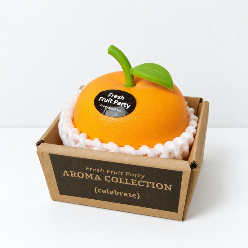 CouldNook Orange Gel Air Freshener - Green Leaf Detail