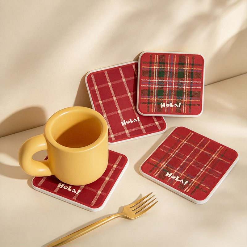 CouldNook Patterned Coaster - Rounded Square and Colorful Illustrated Surface Choices