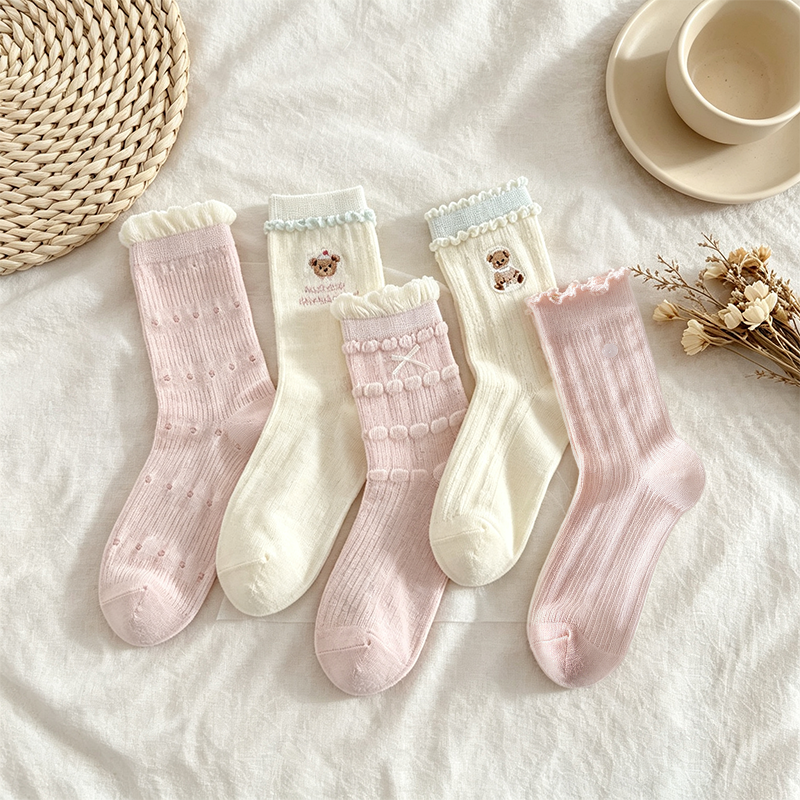 CouldNook Decorative Motif Crew Socks - Boutique Drawer Accent