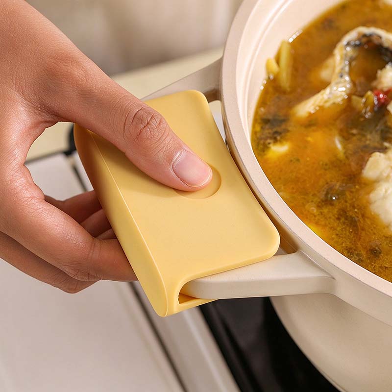 CouldNook Pot Handle Grip - Folded Silicone Shape and Inner Grooves