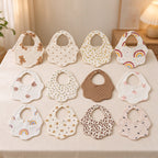 Six-Layer Cotton Gauze Baby Bib with Scalloped Edge