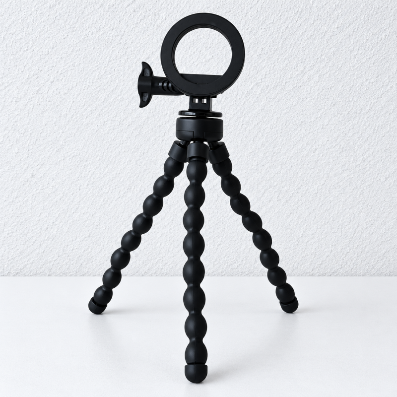 CouldNook Flexible Phone Tripod - Magnetic Ring Mount and Articulated Black Legs