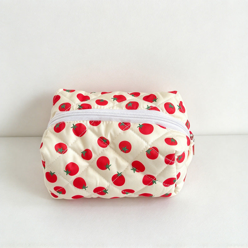 CouldNook Printed Box Makeup Pouch - Fruit Motifs And Folded Corners