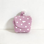 CouldNook Polka Dot Flap Makeup Pouch - Heart Fastener And Top Ring