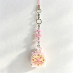 CloudNook Phone Charm Strap-Textured Cartoon Cat Pendant Design