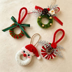 CouldNook Christmas Wreath Hanging Ornament - Pine Cone and Ribbon Detail
