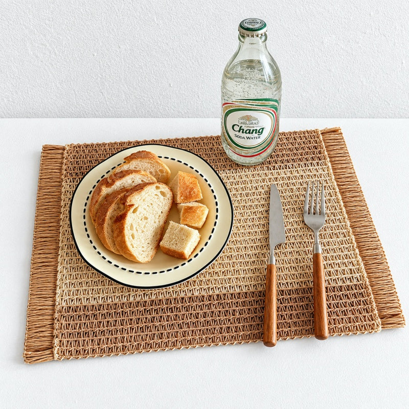 CouldNook Woven Placemat - Rectangular Shape and Fringed Border