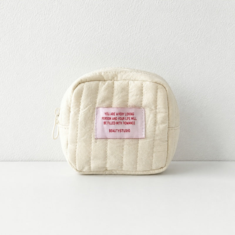 CouldNook Quilted Mini Pouch‑Soft Padded Earphone Coin Storage Bag