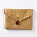 CouldNook Envelope Document Pouch - Crinkled Surface And Button Loop Closure