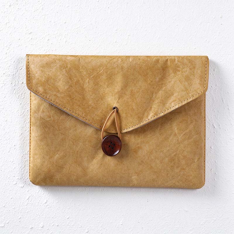 CouldNook Envelope Document Pouch - Crinkled Surface And Button Loop Closure
