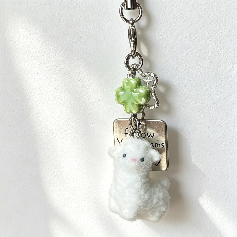 CouldNook Sheep and Apple Beaded Charm - Loop Cord Attachment