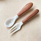CouldNook Polished Shell Serving Spoon - Natural Wood Handle