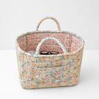 CouldNook Quilted Storage Basket - Floral Prints and Carry Handles