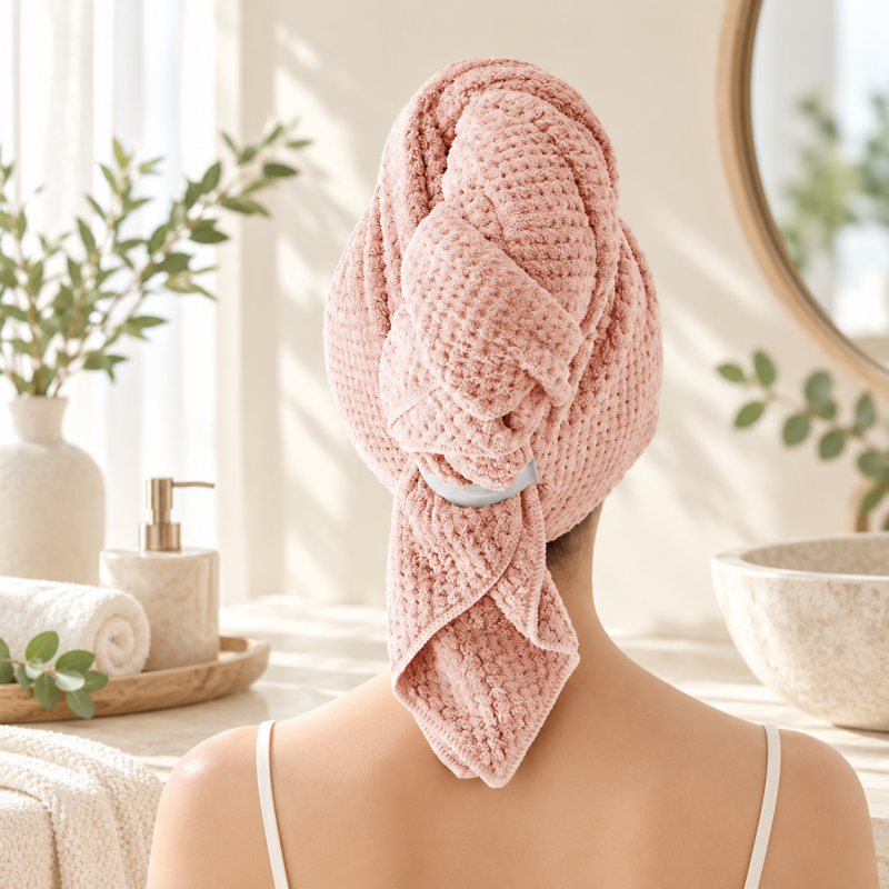 CouldNook Hair Drying Towel - Textured One-Piece Wrap