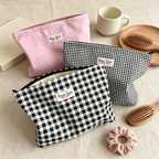 CouldNook Checked Cosmetic Bag - Vanity Storage Accent