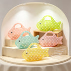 CloudNook Fish‑Shaped Tote‑Polka Dot PVC Hand Bag