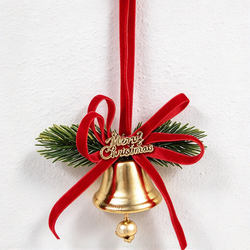 CouldNook Christmas Bell Ornament - Ribbon Bows and Seasonal Sprigs