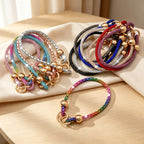 CouldNook Rhinestones Set Short Phone Strap with Rounded Bead Sections