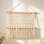 CloudNook Macrame Net Wall Hanging‑Boho Fringe Tapestry Decor
