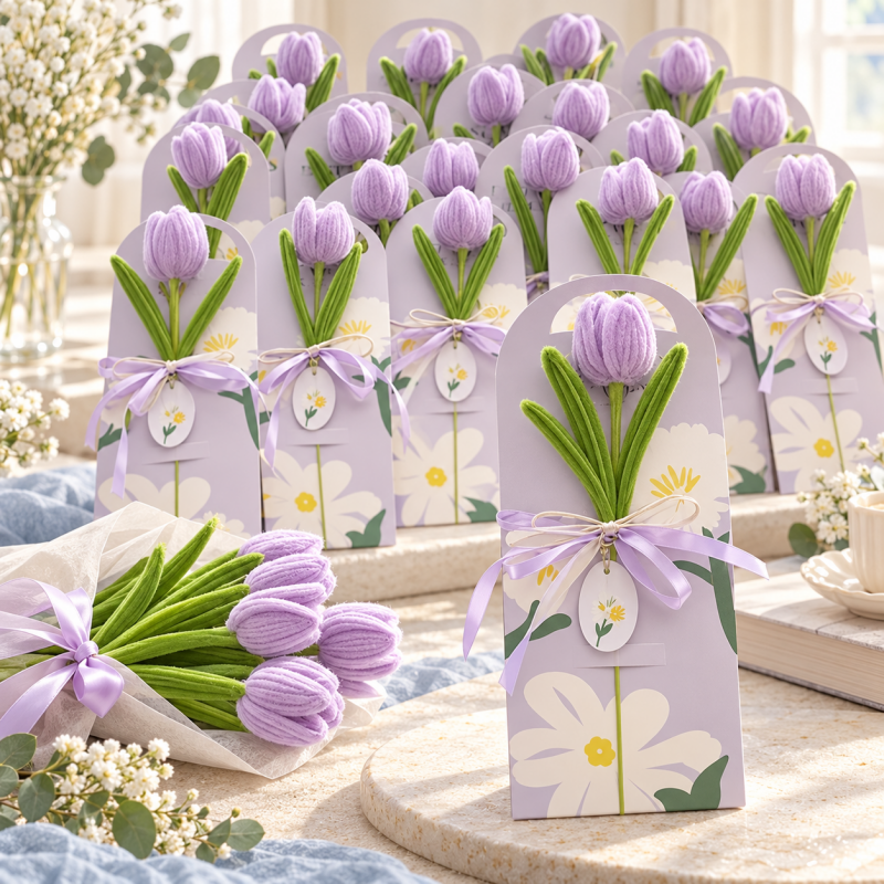 Flower Presentation Card - Open Petals and Tulip Choices