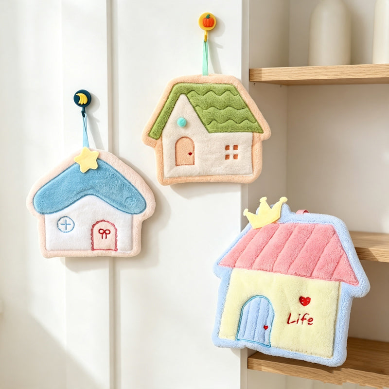 CouldNook House Shape Hand Towel - Hanging Storybook Design