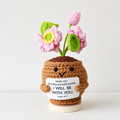 CouldNook Yarn Plant Pot Ornament - Wooden Display Base