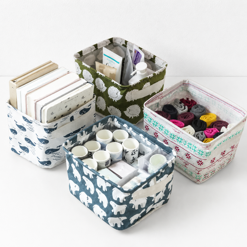 CouldNook Three-Pocket Hanging Organizer - Printed Fabric Wall Pockets