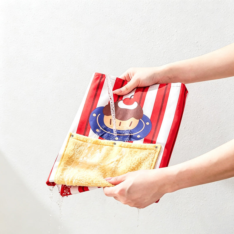 CouldNook Printed Kitchen Apron - Wide Pocket and Removable Towel