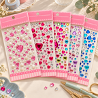 Gem Stickers - Faceted Hearts Stars and Floral Shapes