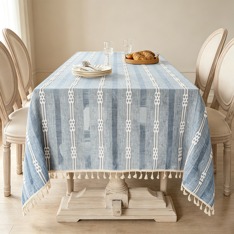 CouldNook Double Line Tablecloth - Warm Dining Accent
