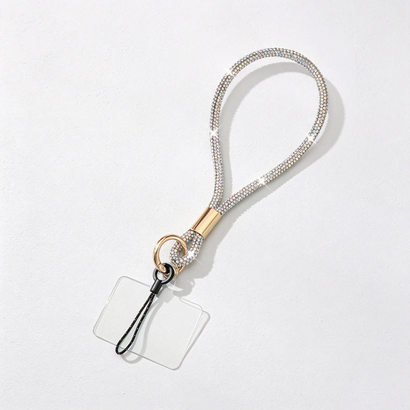 CouldNook Rhinestones Set Wrist Phone Strap with Figure-Eight Links