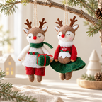 CouldNook Reindeer Christmas Ornament - Festive Outfit Detail