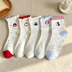 CouldNook Apple Cat Crew Socks - Character Drawer Accent