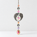 CouldNook Angel Wing Hanging - Faceted Heart And Teardrop Bead Detail