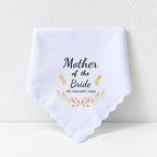 CouldNook Wedding Handkerchief - Bridal Parent Message and Scalloped Edge