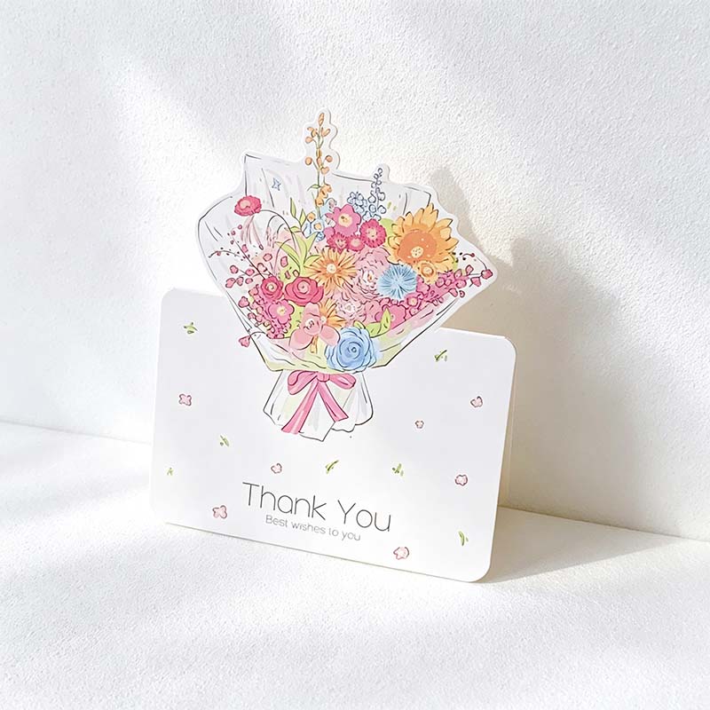 CouldNook Bouquet Thank You Card - Illustrated Flowers And Folded Base