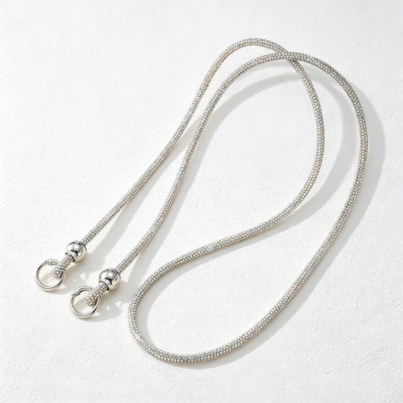 CouldNook Rhinestones Set Long Phone Lanyard with Rounded Bead Sections