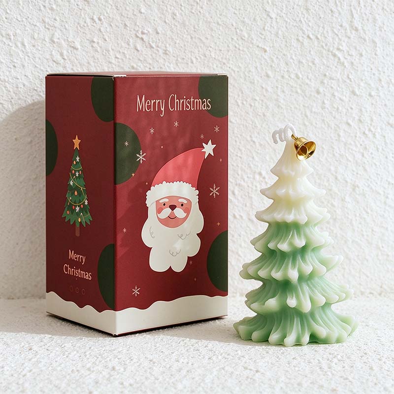 CouldNook Christmas Tree Candle - Layered Branches and Snowy White Tips