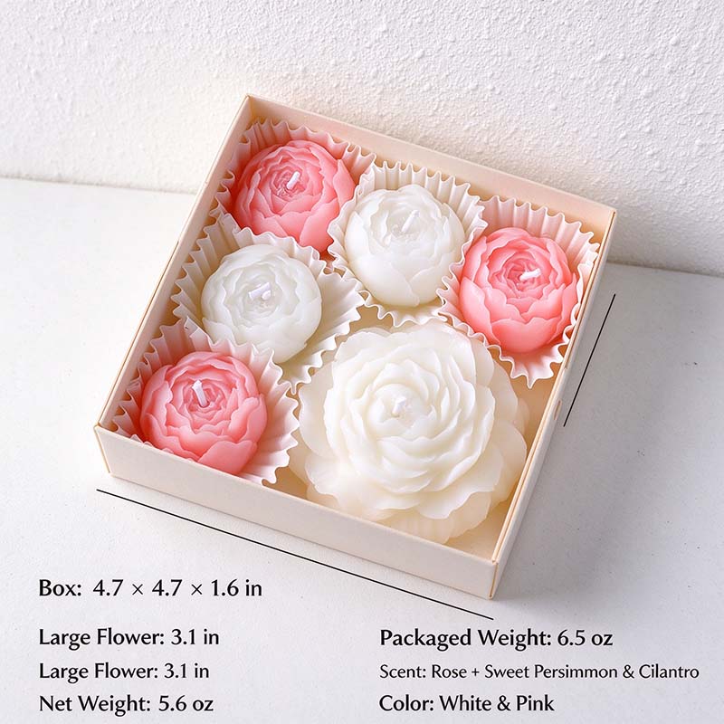 CouldNook Peony Scented Candle Set - Sculpted Floral Gift
